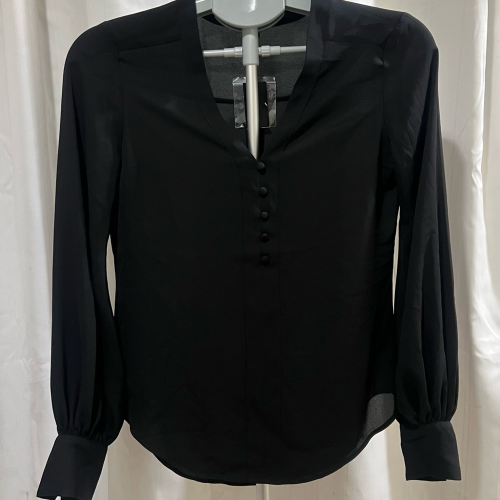 Express Black Button-Down Blouse NWT - image 1